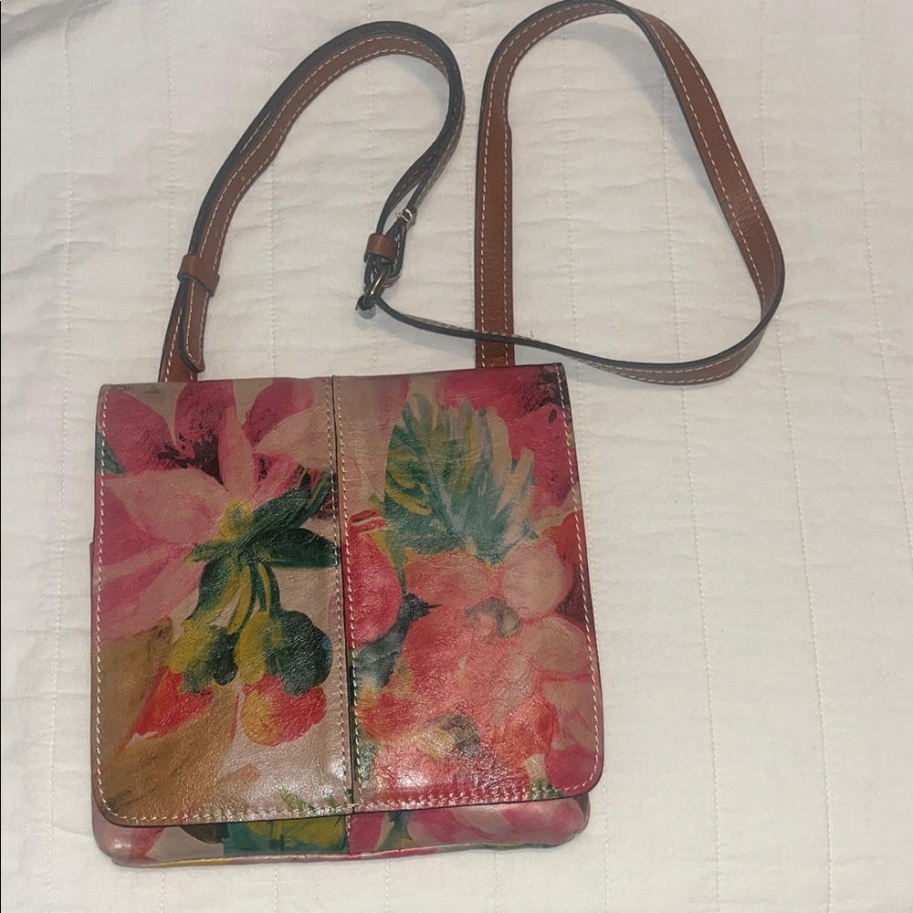 Floral Leather Crossbody Bag